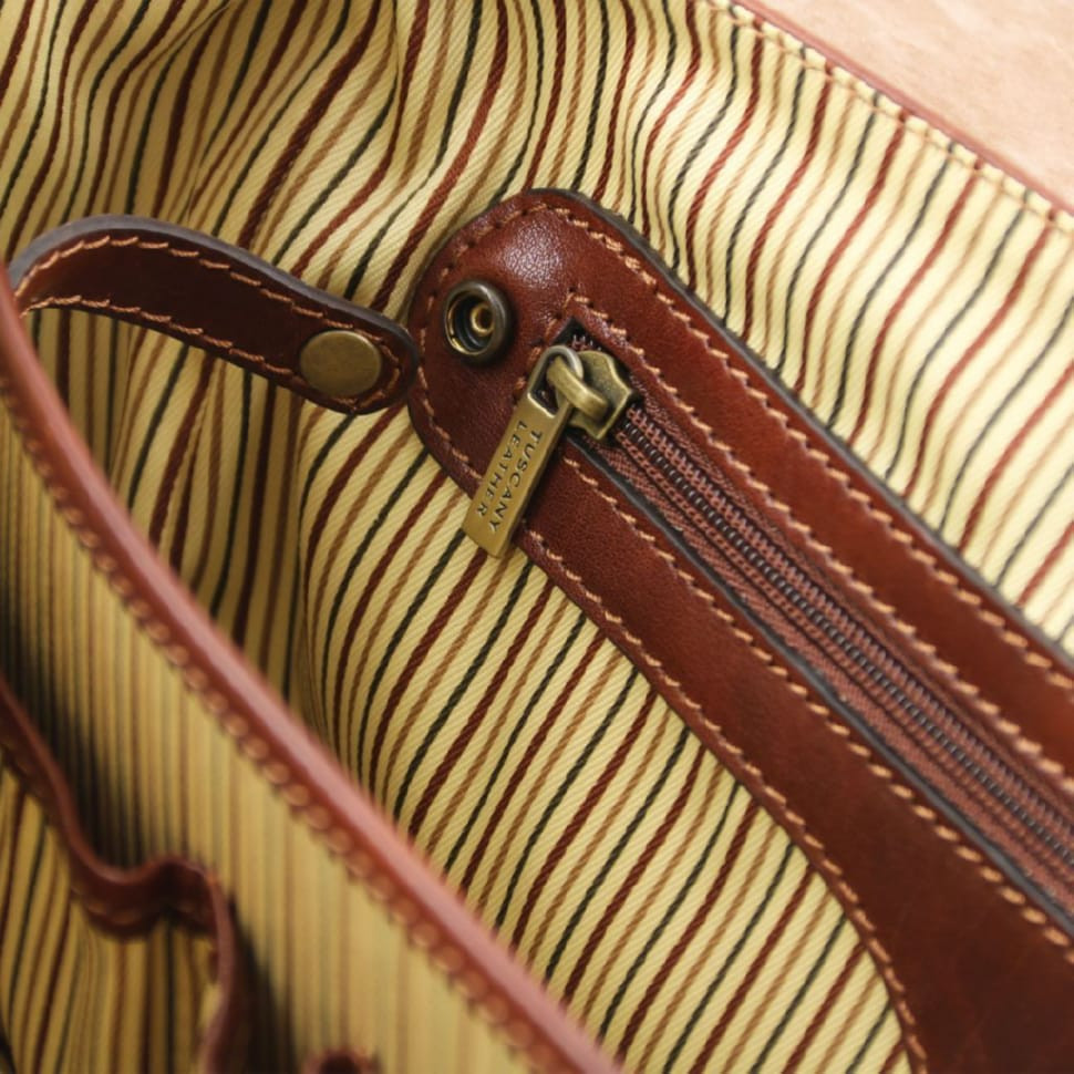 Портфель TL SMART зі шкіри Mantova на кілька відділень з клапаном  Tuscany TL141450