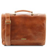 Портфель TL SMART зі шкіри Mantova на кілька відділень з клапаном  Tuscany TL141450