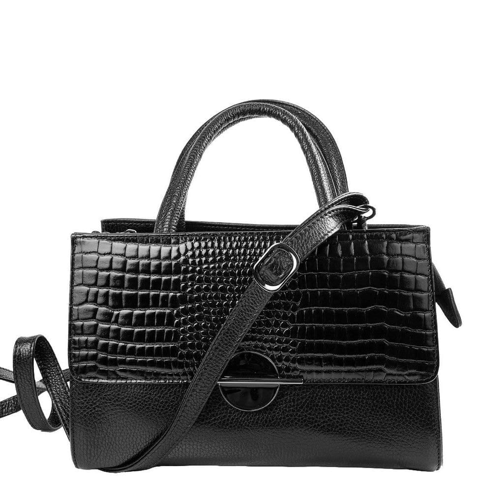 Сумка жіноча шкіряна Desisan 4031-633 чорний кроко лак