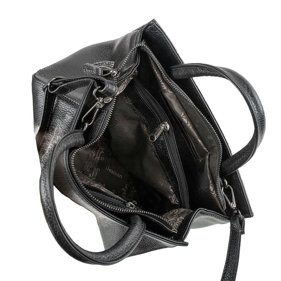 Сумка жіноча шкіряна Desisan 4031-633 чорний кроко лак