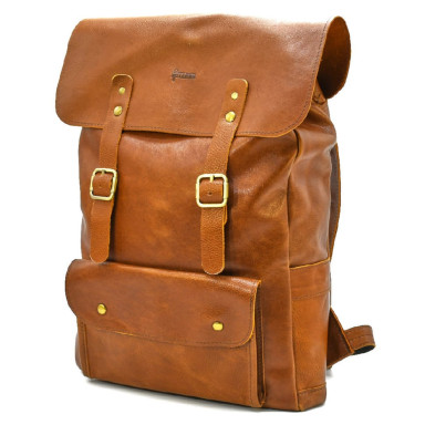 Backpack made of genuine leather GB-9001-4lx TARWA cognac nappa