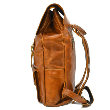 Backpack made of genuine leather GB-9001-4lx TARWA cognac nappa
