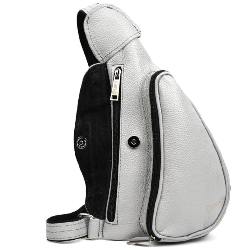 Слінг із натуральної сірої шкіри на одне плече FJ-3026-3md TARWA