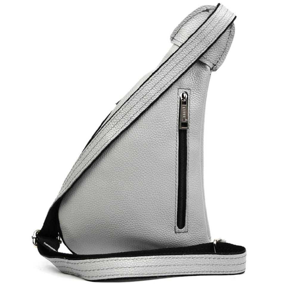 Слінг із натуральної сірої шкіри на одне плече FJ-3026-3md TARWA