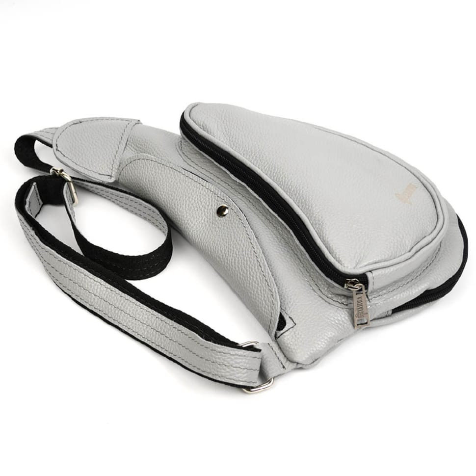 Слінг із натуральної сірої шкіри на одне плече FJ-3026-3md TARWA