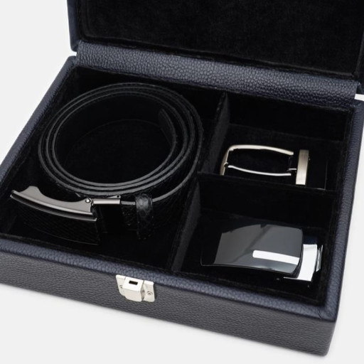 Ремінь чоловічий з шкіри пітона Sergio Torri 7-003 125 см Чорний