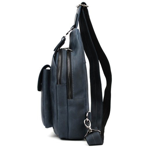 Модний рюкзак слінг на одну шлейку синій TARWA RK-4007-3md