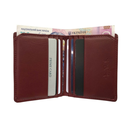 Кредитниця шкіряна New Rainbow 1034 rosso червоний