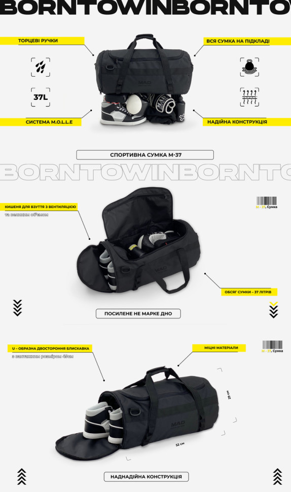 Сумка M-37 темно-синя від MAD | born to win™