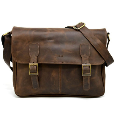 Leather shoulder bag for laptop and documents RC-7022-3md TARWA