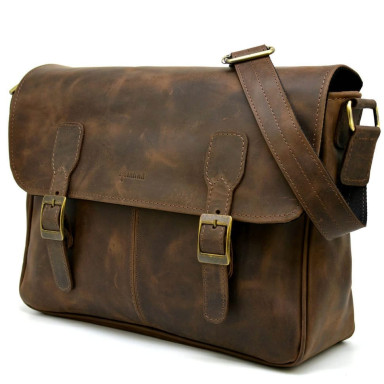 Leather shoulder bag for laptop and documents RC-7022-3md TARWA