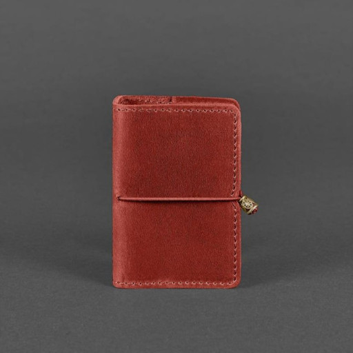 Жіночий шкіряний кард-кейс 7.0 кораловий Crazy Horse