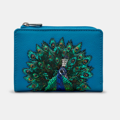 Жіночий шкіряний гаманець Yoshi Y1275 Peacock Plume (Petrol Blue)