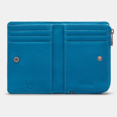 Жіночий шкіряний гаманець Yoshi Y1275 Peacock Plume (Petrol Blue)