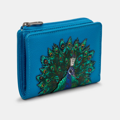 Жіночий шкіряний гаманець Yoshi Y1275 Peacock Plume (Petrol Blue)