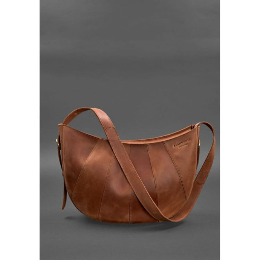 Шкіряна сумка Круасан світло-коричнева