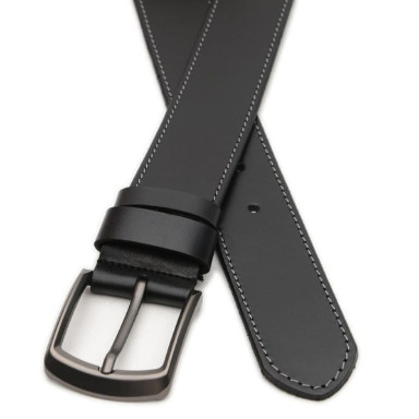 Широкий Мужской кожаный ремень 4,5 см V1125GX38-black