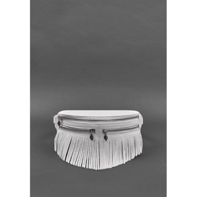 Women's leather belt bag Spirit white