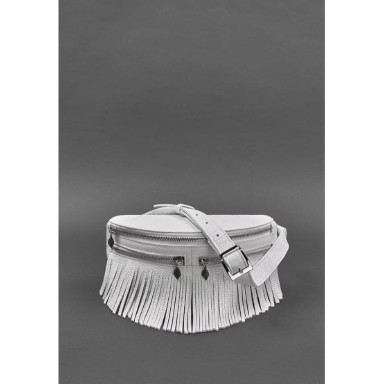 Women's leather belt bag Spirit white