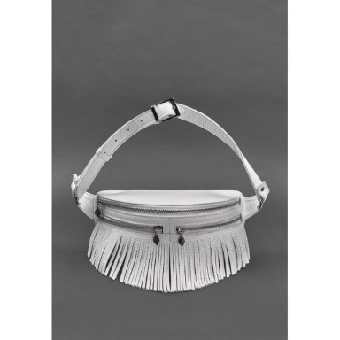 Women's leather belt bag Spirit white