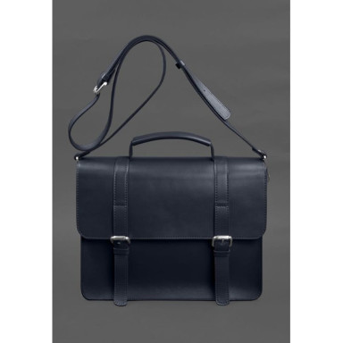 Leather Porte Briefcase Blue