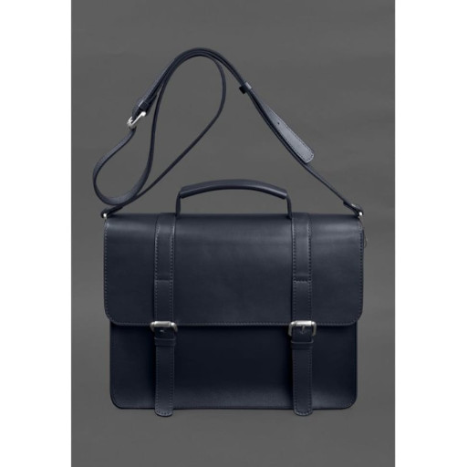 Шкіряна сумка-портфель Porte синій