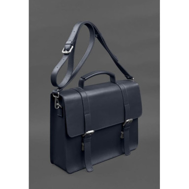 Leather Porte Briefcase Blue