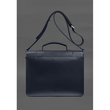 Leather Porte Briefcase Blue