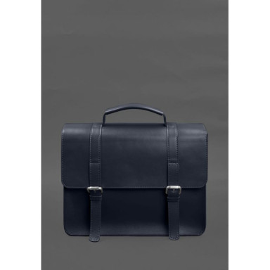 Leather Porte Briefcase Blue