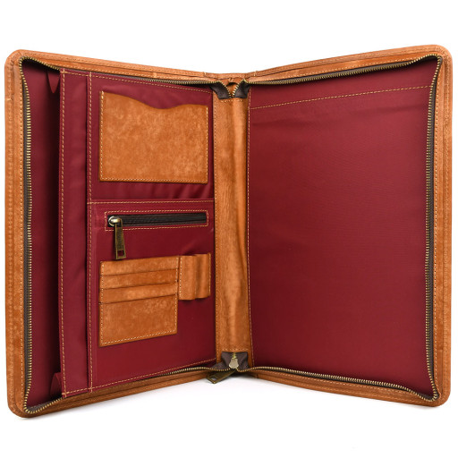 A4 leather folder with handle, for documents Elit-1404-4lx TARWA Pueblo leather