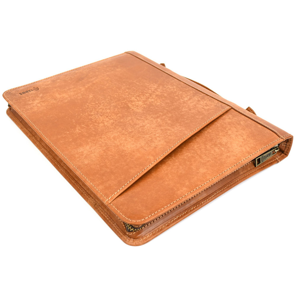A4 leather folder with handle, for documents Elit-1404-4lx TARWA Pueblo leather