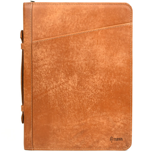 A4 leather folder with handle, for documents Elit-1404-4lx TARWA Pueblo leather