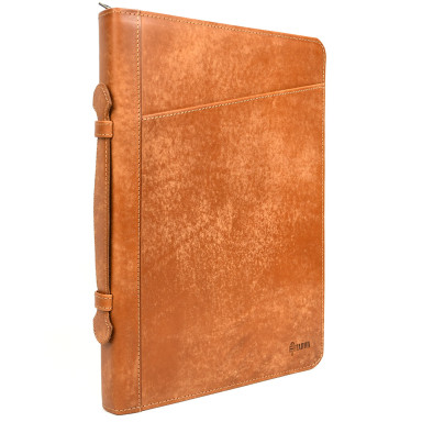 A4 leather folder with handle, for documents Elit-1404-4lx TARWA Pueblo leather
