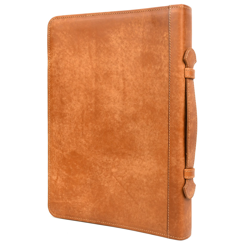 A4 leather folder with handle, for documents Elit-1404-4lx TARWA Pueblo leather