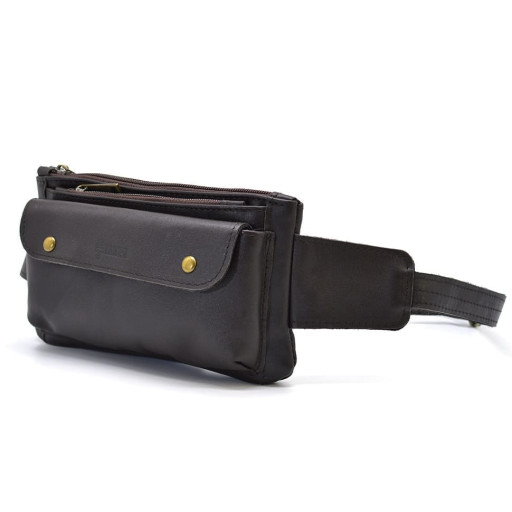 Сумка на пояс із натуральної шкіри, бананка GC-8136-3md TARWA коричнева