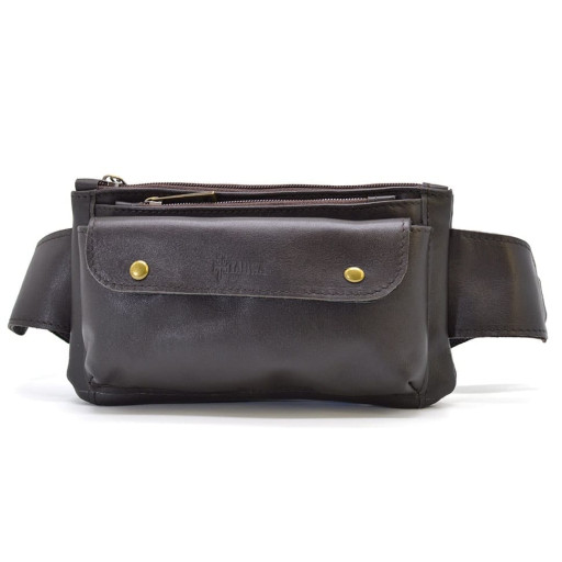 Сумка на пояс із натуральної шкіри, бананка GC-8136-3md TARWA коричнева