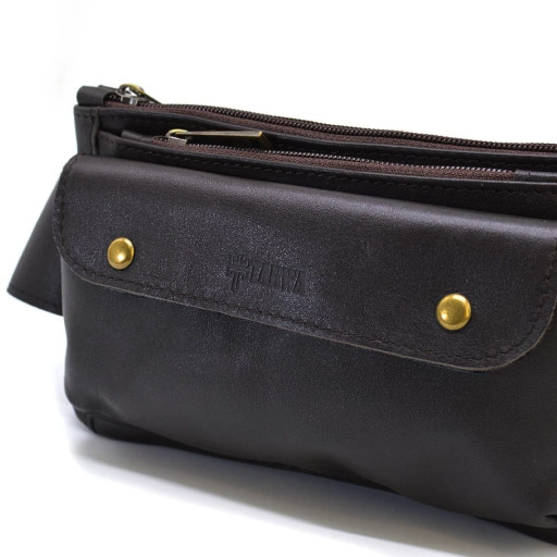 Сумка на пояс із натуральної шкіри, бананка GC-8136-3md TARWA коричнева