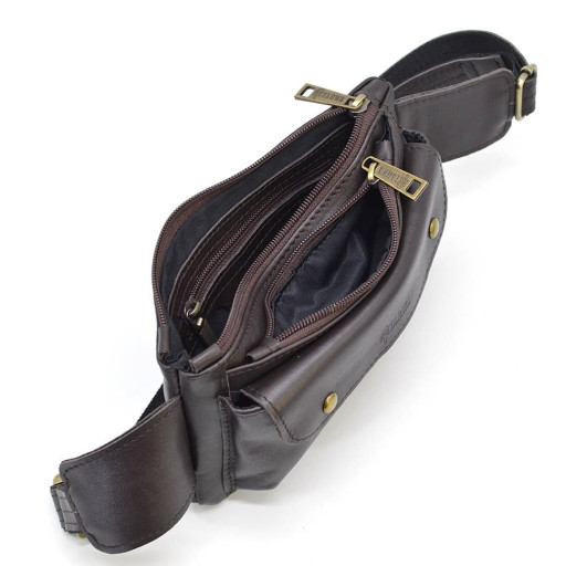 Сумка на пояс із натуральної шкіри, бананка GC-8136-3md TARWA коричнева