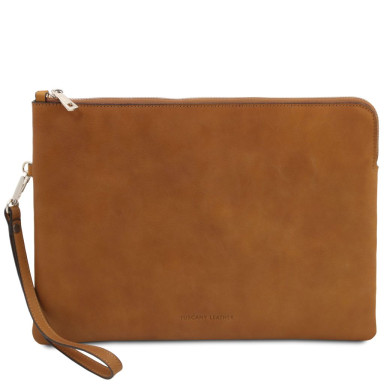 Giulio Maxi leather clutch with handle