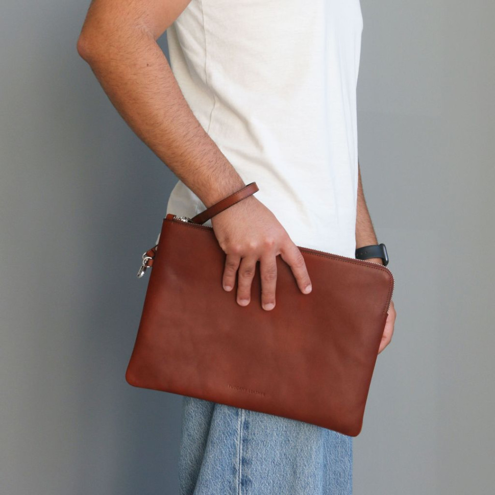 Giulio Maxi leather clutch with handle