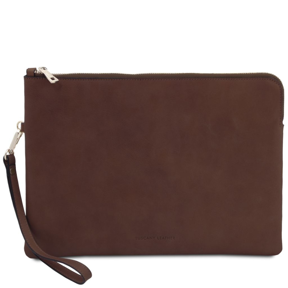 Giulio Maxi leather clutch with handle