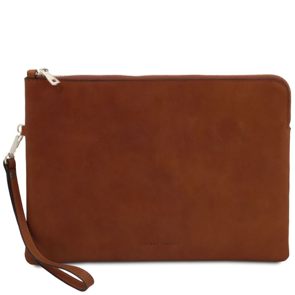 Giulio Maxi leather clutch with handle