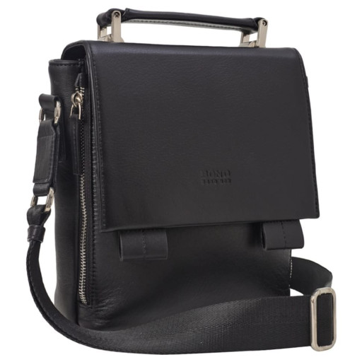 Барсетка м'яка шкіряна BOND 1054-101 чорна гладка