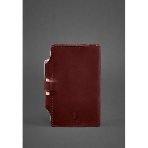 Шкіряний блокнот (Софт-бук) 4.0 бордовий Crazy Horse