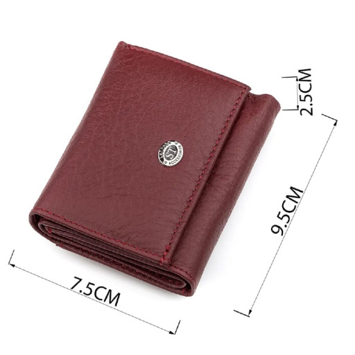 Вертикальне глянсове портмоне з накладною монетницею GRANDE PELLE 11331 Червоне