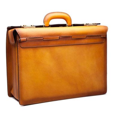 Pratesi BCO388 - Briefcase Lorenzo Il Magnifico in cow leather Bruce Cognac