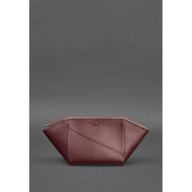 Women's leather cosmetic bag Burgundy Krust