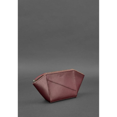 Women's leather cosmetic bag Burgundy Krust