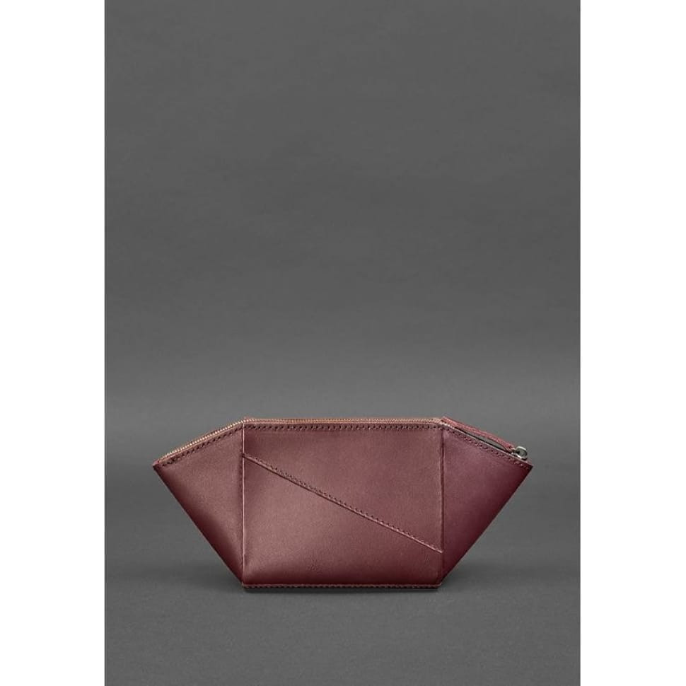 Жіноча шкіряна косметичка Бордова Краст
