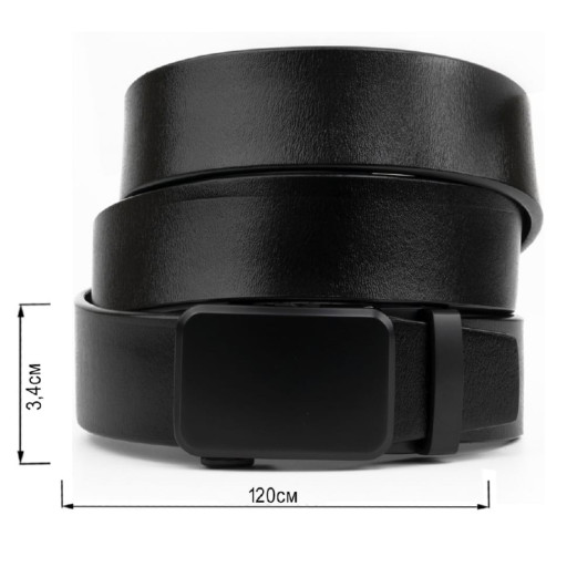 Шкіряний батальний чоловічий ремінь Vintage 20719 Чорний
